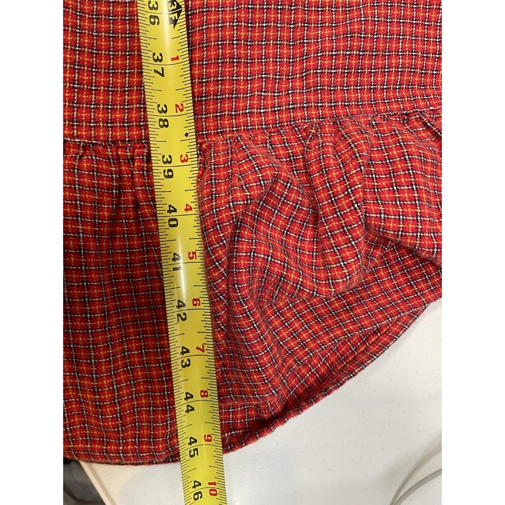VTG‎ Fundamentals Long nightgown Women's Medium 10-12 Red Flannel Plaid Prairie - Picture 4 of 6